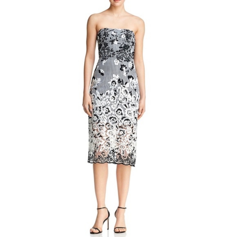 Sam Edelman Lace Gingham Cocktail Dress